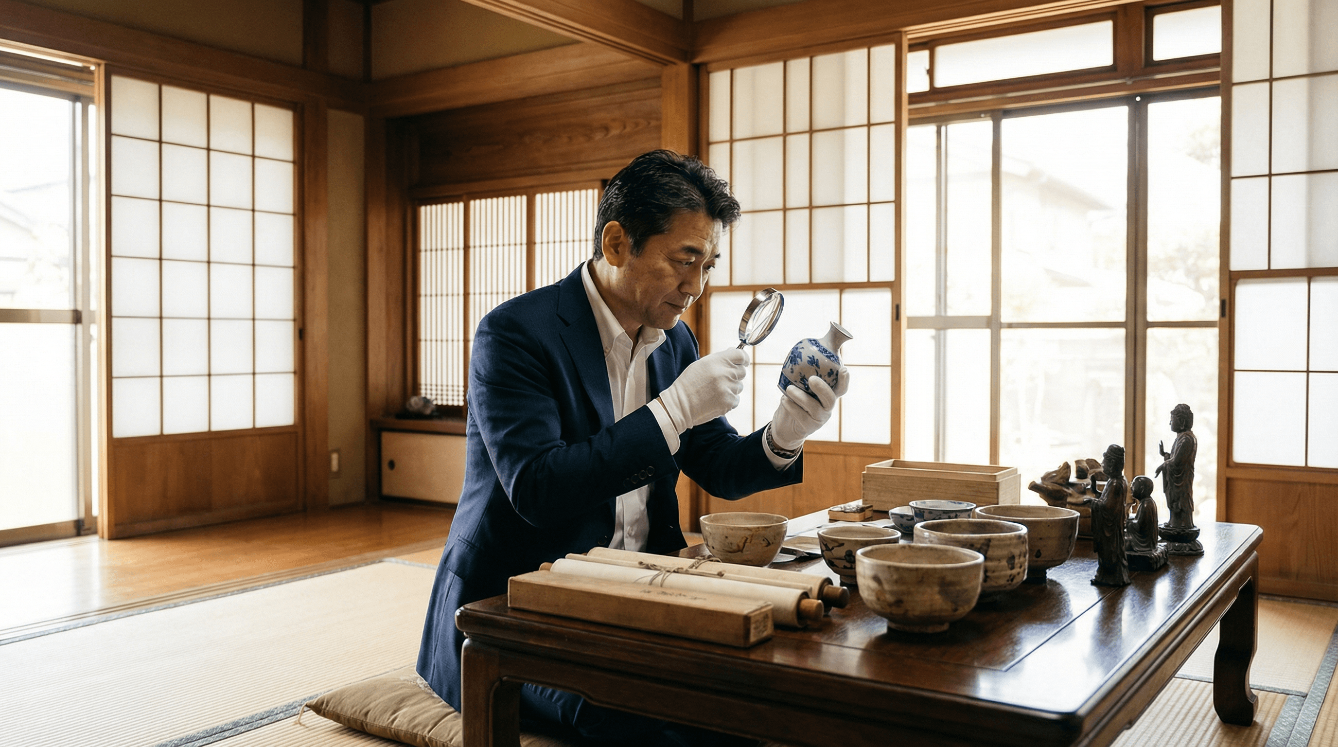 スタッフが査定している様子